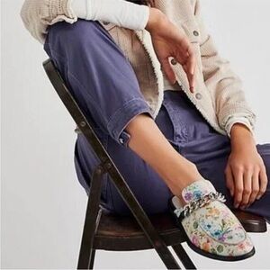 Free People Floral Chain Loafers